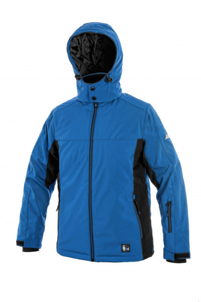 Bunda pánská softshell zateplená CXS-VEGAS s odepínací kapucí, modro-černá, vel. 3XL