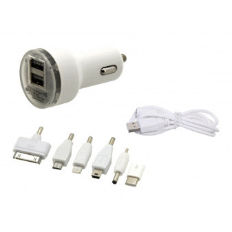 Nabíječka telefonu 12V 2,1A (Iphone 4-8, miniUSB, microUSB, USB-C)