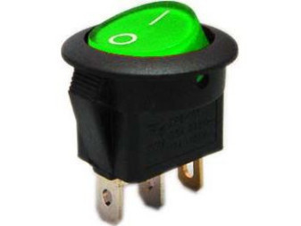 Vypínač kolébkový ON-OFF 12V/16A zelený