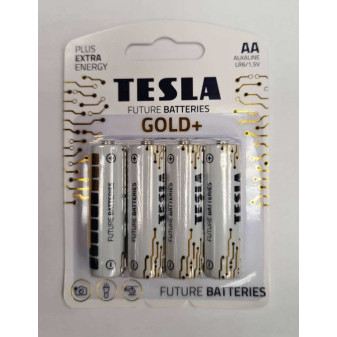Baterie AA 1,5V alkalická TESLA GOLD - balení 4kusů