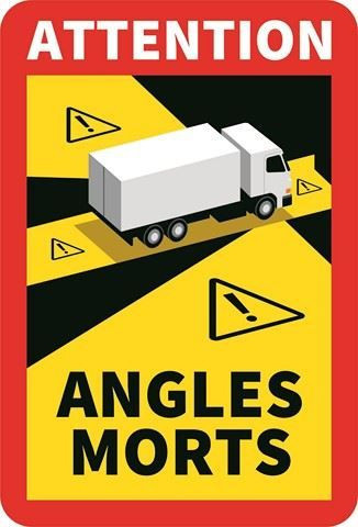 Samolepka Mrtvý úhel - Angles Morts 250X170 mm magnetická na auto