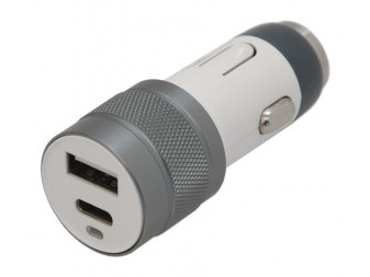 Zástrčka HAMMER 12-24V USB-A / USB-C 3,1A, zakončena pro nouzové rozbití skel