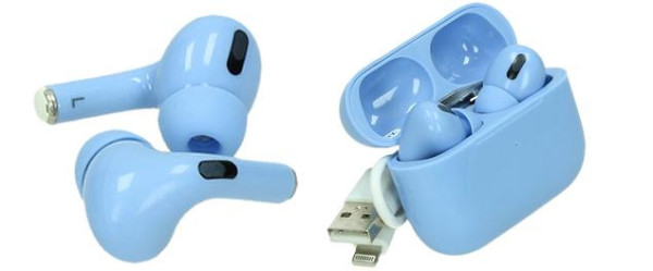 Bluetooth sluchátka bezdrátová modrá - dosah 10m, až 3h poslechu