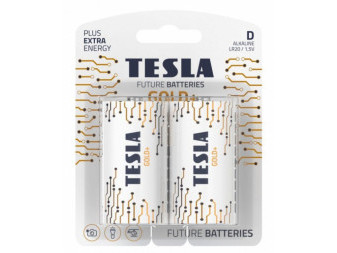 Baterie D GOLD 1,5V alkalická TESLA - balení 2 kusů