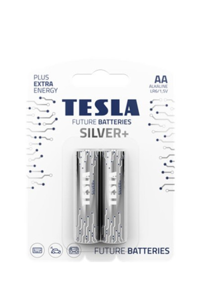 Baterie AA SILVER 1,5V alkalická TESLA - balení 2 kusů