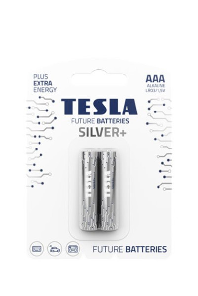 Baterie AAA SILVER 1,5V alkalická TESLA - balení 2 kusů