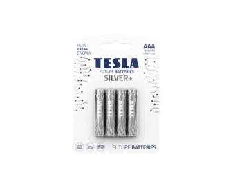 Baterie AAA SILVER 1,5V alkalická TESLA - balení 4 kusů