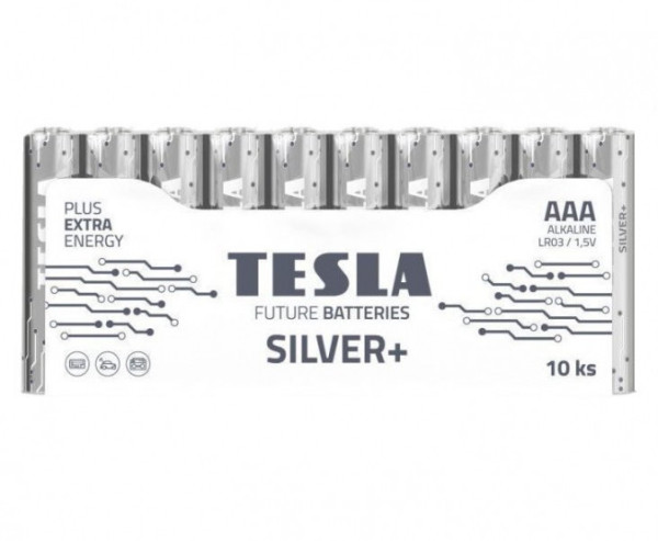 Baterie AAA SILVER 1,5V alkalická TESLA - balení 10 kusů