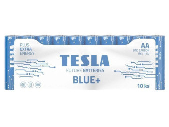 Baterie AA BLUE 1,5V zinko-uhlíkové TESLA - balení 10 kusů