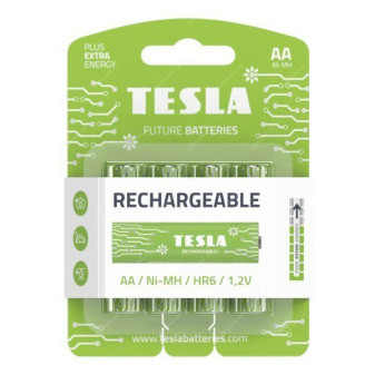 Baterie AA NABÍJECÍ 1,5/2450 mAh NI-MH TESLA - balení 4 kusů