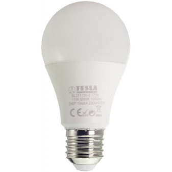 Žárovka TESLA bytová LED BULB E27, 11W, 230V, 1055lm, 25 000h, 3000K teplá bílá, 220st