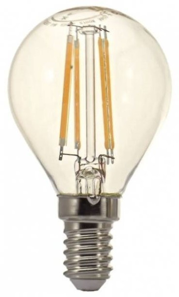 Žárovka TESLA bytová LED miniglobe FILAMENT RETRO E14, 4W, 230V,470lm,25 000h, 2700K teplá bílá, 360st, čirá