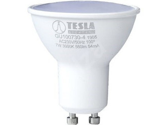 Žárovka TESLA bytová LED GU10, 7W, 230V, 560lm, 25 000h, 3000K teplá bílá, 100st