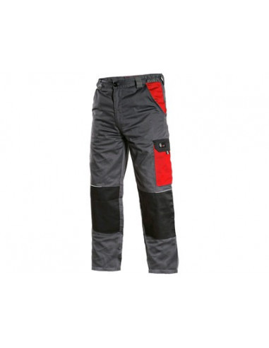 Kalhoty pánské montérkové do pasu CXS- PHOENIX CEFEUS, šedo-červené, vel. 56