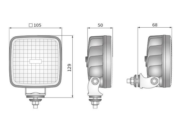 Světlomet pracovní LED 12/24V 105X105 1600LM