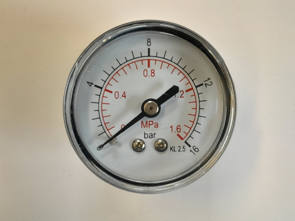 Manometr 14" 0-16 barů MZ 50mm, plast zadní