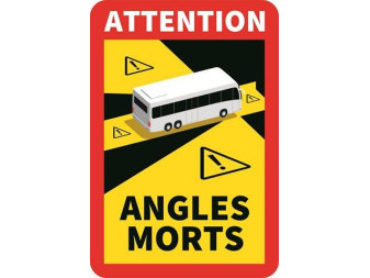 Samolepka Mrtvý úhel - Angles Morts 250X170 mm magnetická na autobus