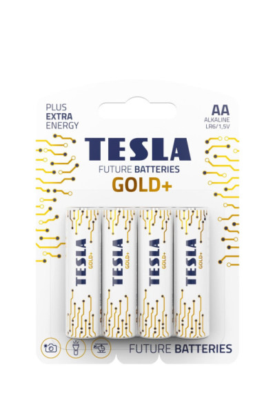 Baterie AA GOLD 1,5V alkalická TESLA - balení 4 kusů