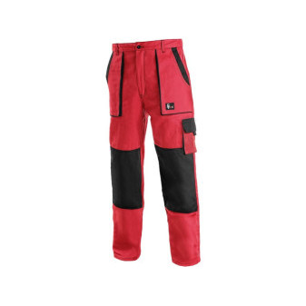 Kalhoty pánské montérkové do pasu CXS-LUXY JOSEF, červeno-černé, vel. 58, CANIS