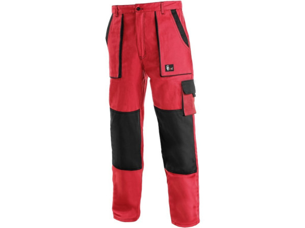 Kalhoty pánské montérkové do pasu CXS-LUXY JOSEF, červeno-černé, vel. 58, CANIS
