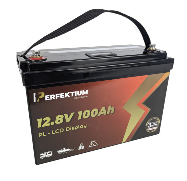 Akumulátor trakční PERFEKTIUM LiFePO4 12.8V/100Ah bez vyhřívací podložky Smart BMS and LCD Display 330x172x215mm