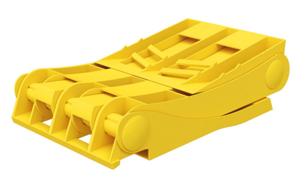 Klín kola zakládací skládací plastový žlutý 463X198X228