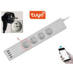 Kabel prodlužovací 1,8m 4xzásuvka chytrá, 4xUSB TUYA WIFI