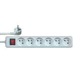 Kabel prodlužovací s vypínačem, 3m, 6x10A