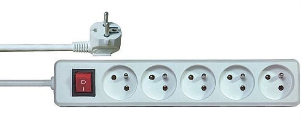 Kabel prodlužovací s vypínačem, 1,5m, 5x10A