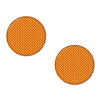 Samolepka odrazka 3D kulatá, 5cm, oranžová, reflexní prvky, 2ks