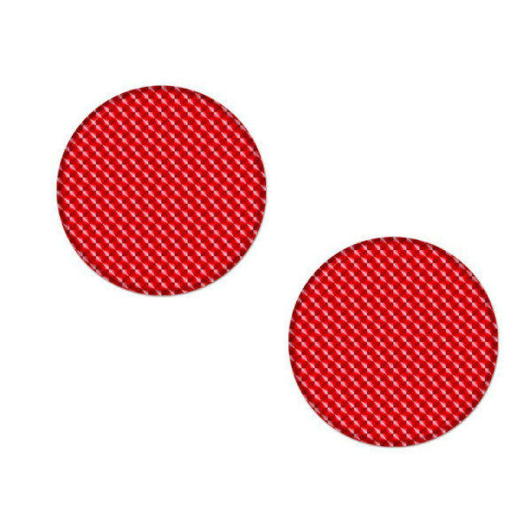 Samolepka odrazka 3D kulatá, 5cm, červená, reflexní prvky, 2ks