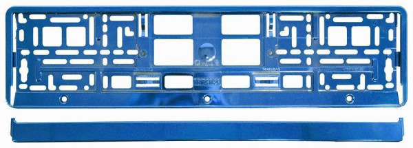 Podložka pod SPZ metalická, modrá - komplet