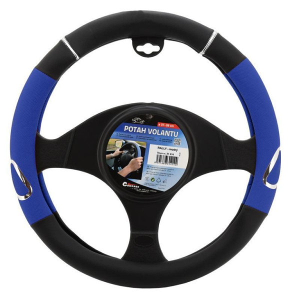 Potah volantu RALLY modrý 37-39cm