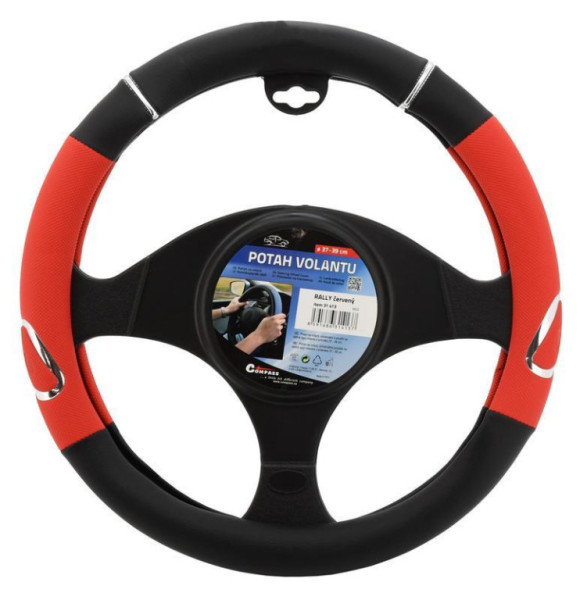 Potah volantu RALLY červený 37-39cm