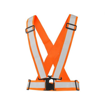 Kříž reflexní výstražný, elastický, oranžový