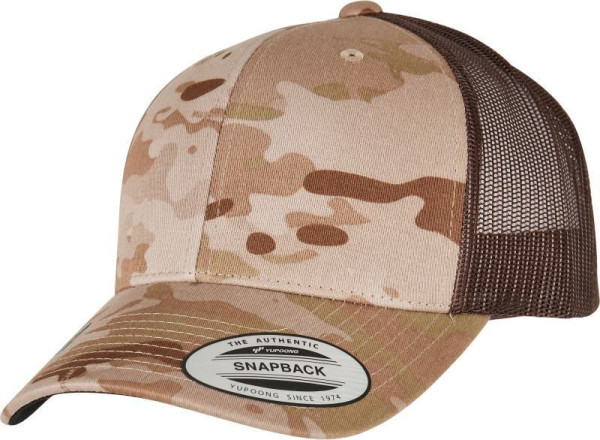 Čepice kšiltovka FLEXFIT Yupoong, Multicam, síťkovaná, savana - černá
