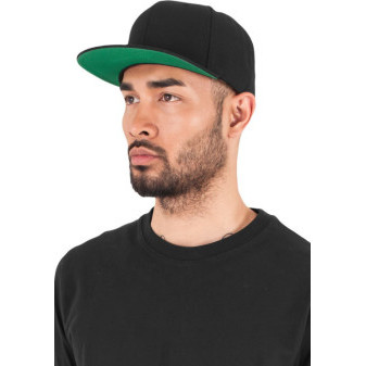 Čepice kšiltovka Snapback, FLEXFIT Yupoong baseballová, černo-zelená