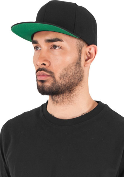 Čepice kšiltovka Snapback, FLEXFIT Yupoong baseballová, černo-zelená