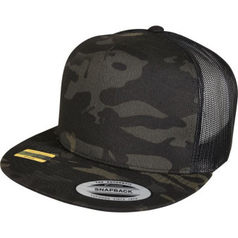 Čepice kšiltovka Snapback, FLEXFIT Yupoong Trucker, šíťkovaná,  maskáčová