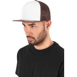 Čepice kšiltovka Snapback, FLEXFIT Yupoong Trucker, šíťkovaná, bílo-hnědá