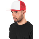 Čepice kšiltovka Snapback, FLEXFIT Yupoong Trucker, šíťkovaná, bílo-červená