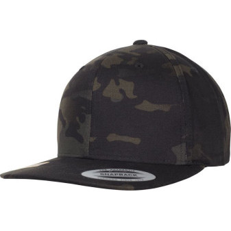 Čepice kšiltovka Snapback, FLEXFIT Yupoong baseballová, army tmavá maskáčová