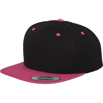 Čepice kšiltovka Snapback, FLEXFIT Yupoong baseballová, růžovo-černá
