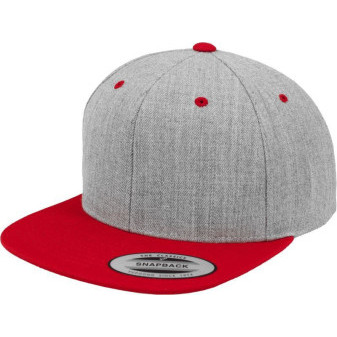 Čepice kšiltovka Snapback, FLEXFIT Yupoong baseballová, červeno-šedá