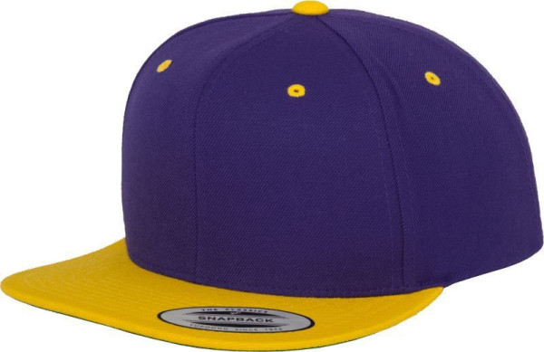 Čepice kšiltovka Snapback, FLEXFIT Yupoong baseballová, žluto-fialová