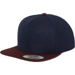 Čepice kšiltovka Snapback, FLEXFIT Yupoong baseballová, kaštanovo-námořní modrá