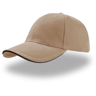 Čepice kšiltovka ATLANTIS Liberty Sandwich, khaki - modrý pruh