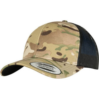 Čepice kšiltovka FLEXFIT Yupoong, Multicam, síťkovaná, savana
