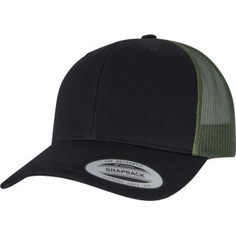 Čepice kšiltovka FLEXFIT Yupoong, Trucker, síťkovaná, černo-tmavě zelená