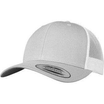 Čepice kšiltovka FLEXFIT Yupoong, Trucker, síťkovaná, stříbrno-bílá